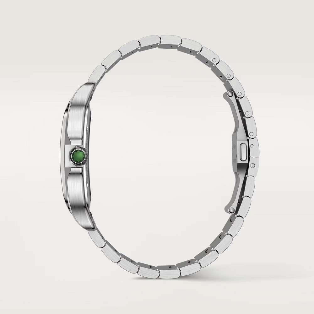 Đồng Hồ Cartier Santos De Cartier Large Watch Nam Xám Xanh Lá